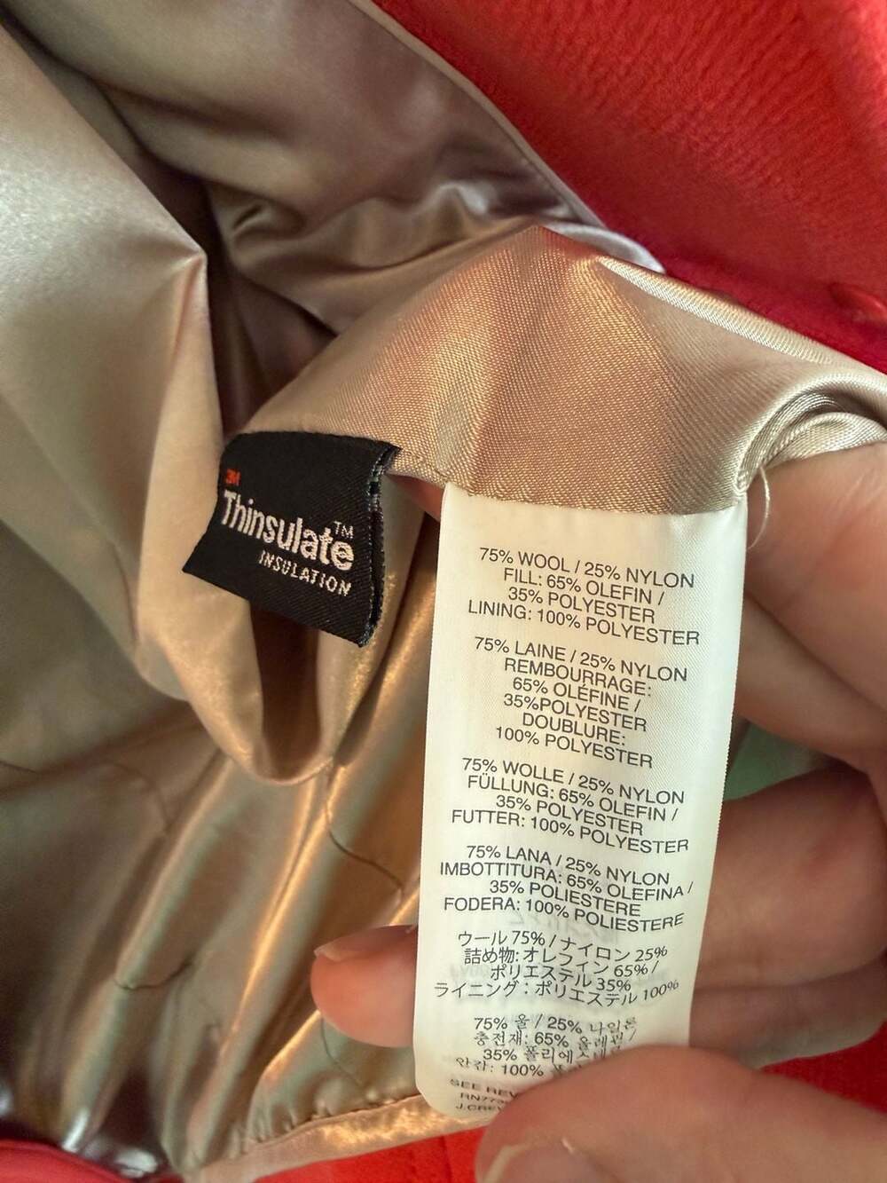 J.Crew Double-Cloth Lady Day Coat with Thinsulate Coral Size 0P - Picture 6 of 7